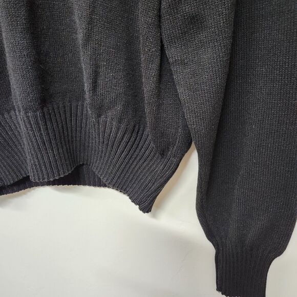 Navy V Neck Pullover By Jack Young Men's XL Black 100% Acrylic Sweater 1420 - Picture 7 of 9